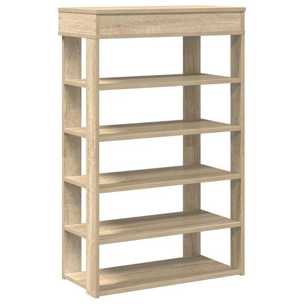 vidaXL Shoe Rack Sonoma oak Engineered wood Slim Shoe Rack Rectangular