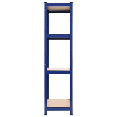 vidaXL Storage Shelves 2 pcs Blue 31.5"x15.7"x63" Steel and MDF