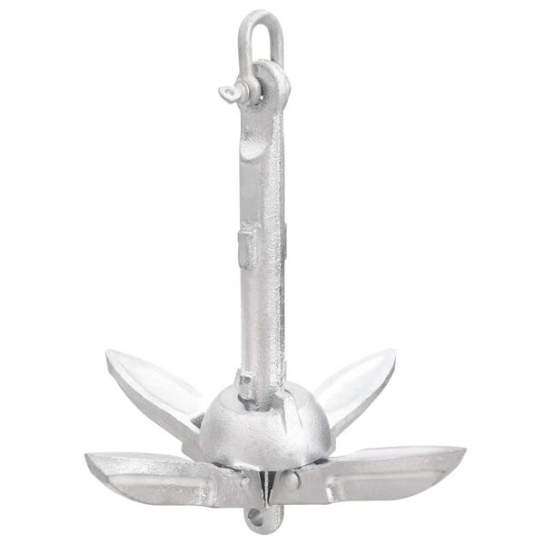 vidaXL Folding Anchor Silver 1.5 lb Hot Dip Galvanized Cast Iron