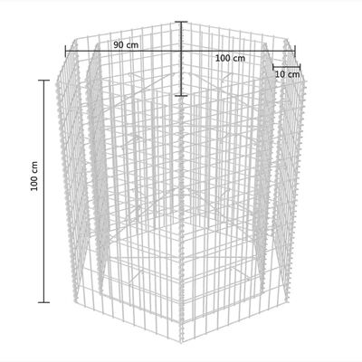 vidaXL Hexagonal Gabion Raised Bed 39.4"x35.4"x39.4"