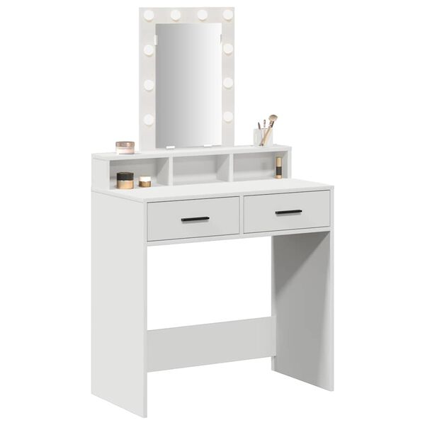 vidaXL Dressing Table White 31.10 x 16.14 x 55.12 in Engineered Wood