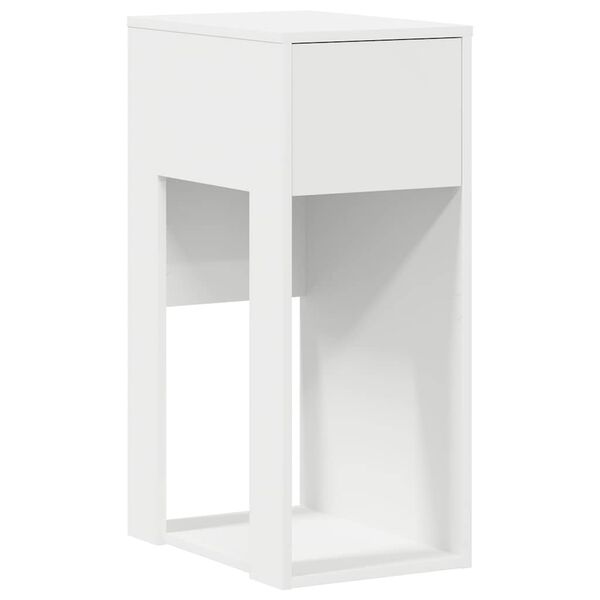 vidaXL Computer Tower Stand White Engineered wood 11.8x17.3x29.1 in