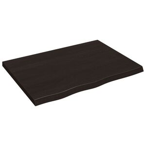 vidaXL Bathroom Countertop Dark Brown 31.5 x 23.6 x (0.8-1.6) " Treated Solid Wood