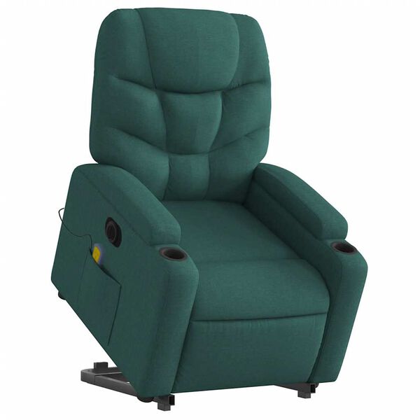 vidaXL Electric Stand Up Massage Recliner Chair Dark Green