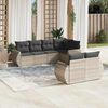 vidaXL Garden Sofa Set Light grey PE rattan 7 Piece Set Modular