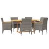 vidaXL Patio Dining Set Set of 6 Gray