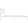 vidaXL Bed Frame White Powder-coated steel Twin Bed Frame Rectangular