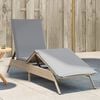 vidaXL Sun Lounger Beige, Light Grey Poly Rattan, Powder-Coated Steel