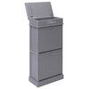 vidaXL Shoe Cabinet Gray Paulownia wood + MDF 19.7 x 11.0 x 38.6 in