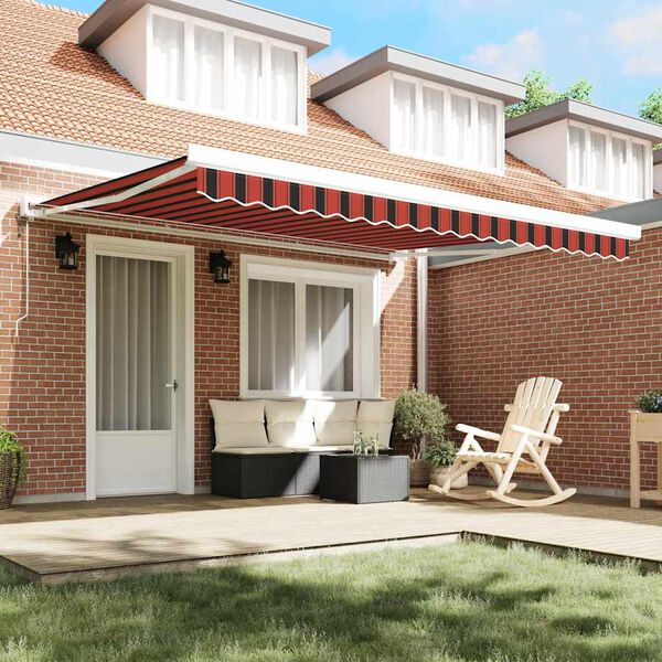 vidaXL Retractable Awning Manual Orange and brown 137.80 x 98.43 in