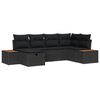 vidaXL Garden Sofa Set with Cushion 6 pcs Black Poly Rattan