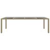vidaXL Garden Table Beige Poly Rattan, Powder-Coated Steel, Tempered Glass
