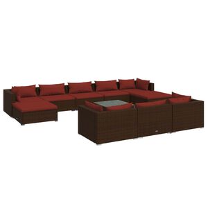 vidaXL Garden Lounge Set Brown, Cinnamon Red