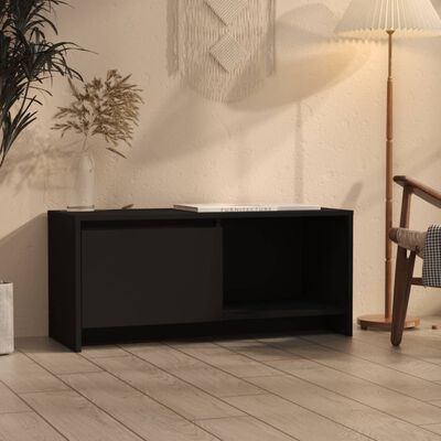 vidaXL TV Cabinet Black 35.4"x13.8"x15.7" Engineered Wood