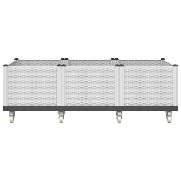 vidaXL Garden Planter White Polypropylene 59.1 x 31.5 x 21.3 in Portable
