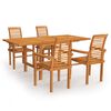 vidaXL Garden Dining Set Warm teak Solid Teak Wood Medium Extendable