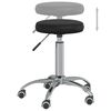 vidaXL Massage Stool Black Faux leather, chrome steel Swivel Modern