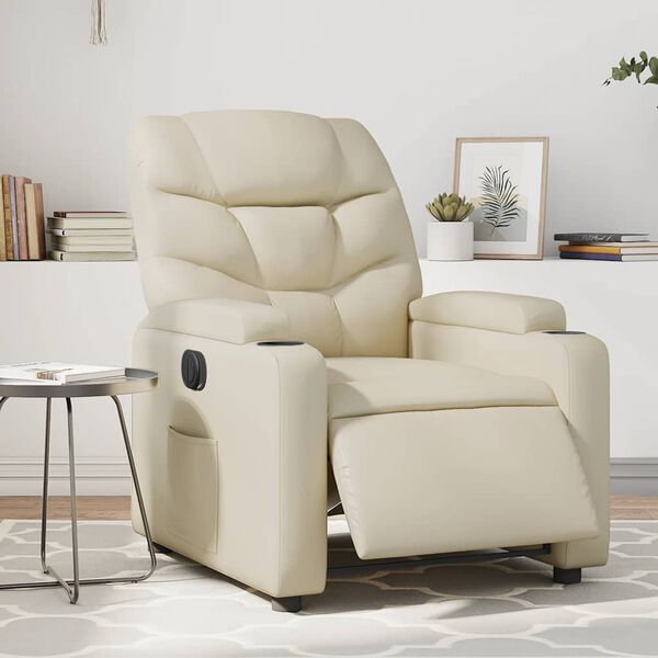 vidaXL Electric Massage Recliner Chair Cream