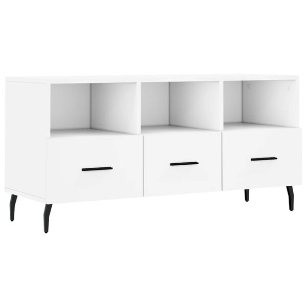 vidaXL TV Cabinet White Engineered Wood Medium TV Cabinet Rectangular