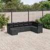 vidaXL Garden Sofa Set Black Poly Rattan, Powder-Coated Steel L Modular
