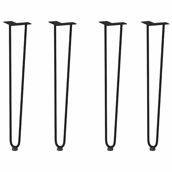 vidaXL Hairpin Table Leg Black Solid powder-coated steel Standard