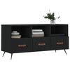 vidaXL TV Cabinet Black Engineered wood Medium TV Cabinet Rectangular