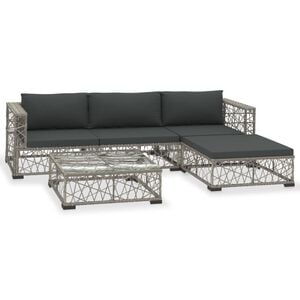 vidaXL Patio Lounge Set Set of 5 Grey