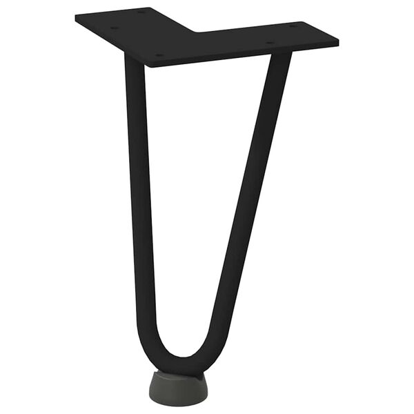 vidaXL Hairpin Table Leg Black Powder-Coated Steel Small Levelers