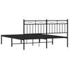 vidaXL Bed Frame Black Powder-Coated Steel Double Bed Bed Frame