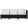 vidaXL Garden Sofa Set of 3 Black PE rattan Large Modular