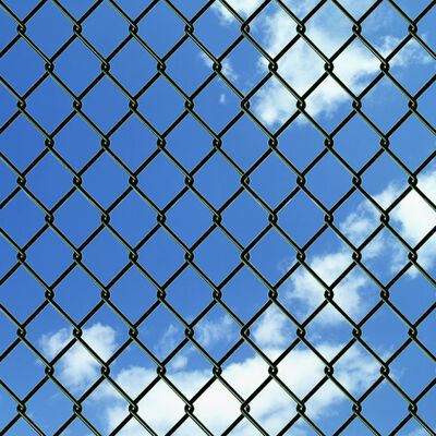 vidaXL Chain Link Fence with Posts Steel 59.1" x 590.6" Green