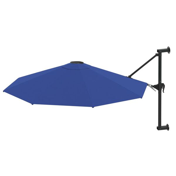 vidaXL Wall-Mounted Garden Parasol with Metal Pole 118.1" Blue