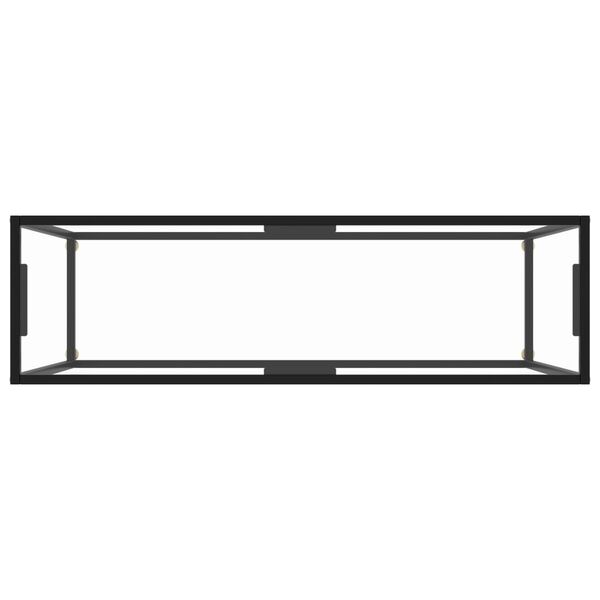 vidaXL Console Table Transparent, Black Tempered glass, Powder-coated steel