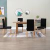 vidaXL Dining Chair Set of 4 Black Fabric and Rubber Wood Standard