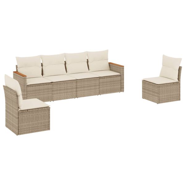 vidaXL Garden Sofa Set Beige, Cream White