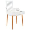 vidaXL Dressing Table White and Brown MDF, Glass, Pinewood, Metal Medium