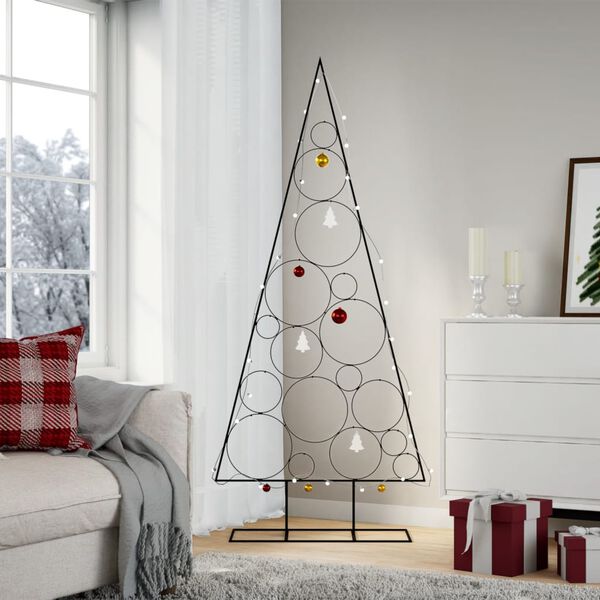 vidaXL Metal Christmas Tree for Decoration Black 70.9"