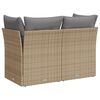 vidaXL Garden Sofa Beige Poly Rattan 2-seater Adjustable Feet