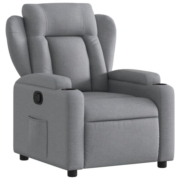 vidaXL Recliner Chair Light Gray Polyester Single Adjustable Footrests