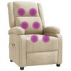 vidaXL Massage Recliner Cream Fabric