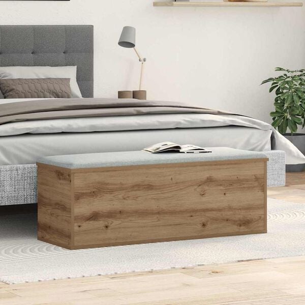 vidaXL Storage Box with Storage Artisan Oak 40.16 x 13.78 x 13.78 in