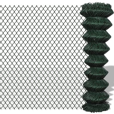 vidaXL Chain Link Fence Steel 4' 9"x49' 2" Green