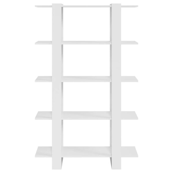 vidaXL Book Cabinet High gloss white Engineered wood 39.4 x 11.8 x 63.0 in