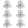 vidaXL Post Caps 6 pcs Globe Final Galvanised Metal 2.80x2.80"