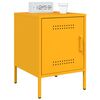 vidaXL Bedside Cabinet Set of 2 Mustard Yellow Steel Medium