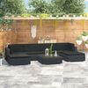 vidaXL Patio Sofa Set Set of 7 Black