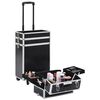 vidaXL Make-up Trolley Aluminum Black with Crocodile Pattern