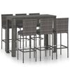 vidaXL Garden Bar Set Grey with anthracite cushions