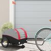 vidaXL Bike Trailer Black and Red 66.1 lb Iron