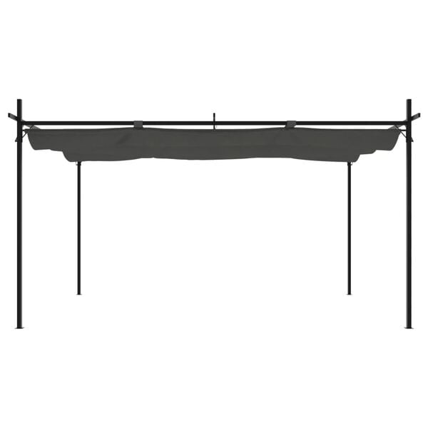 vidaXL Pergola with Retractable Roof Anthracite 155.5"x115"x90.6"